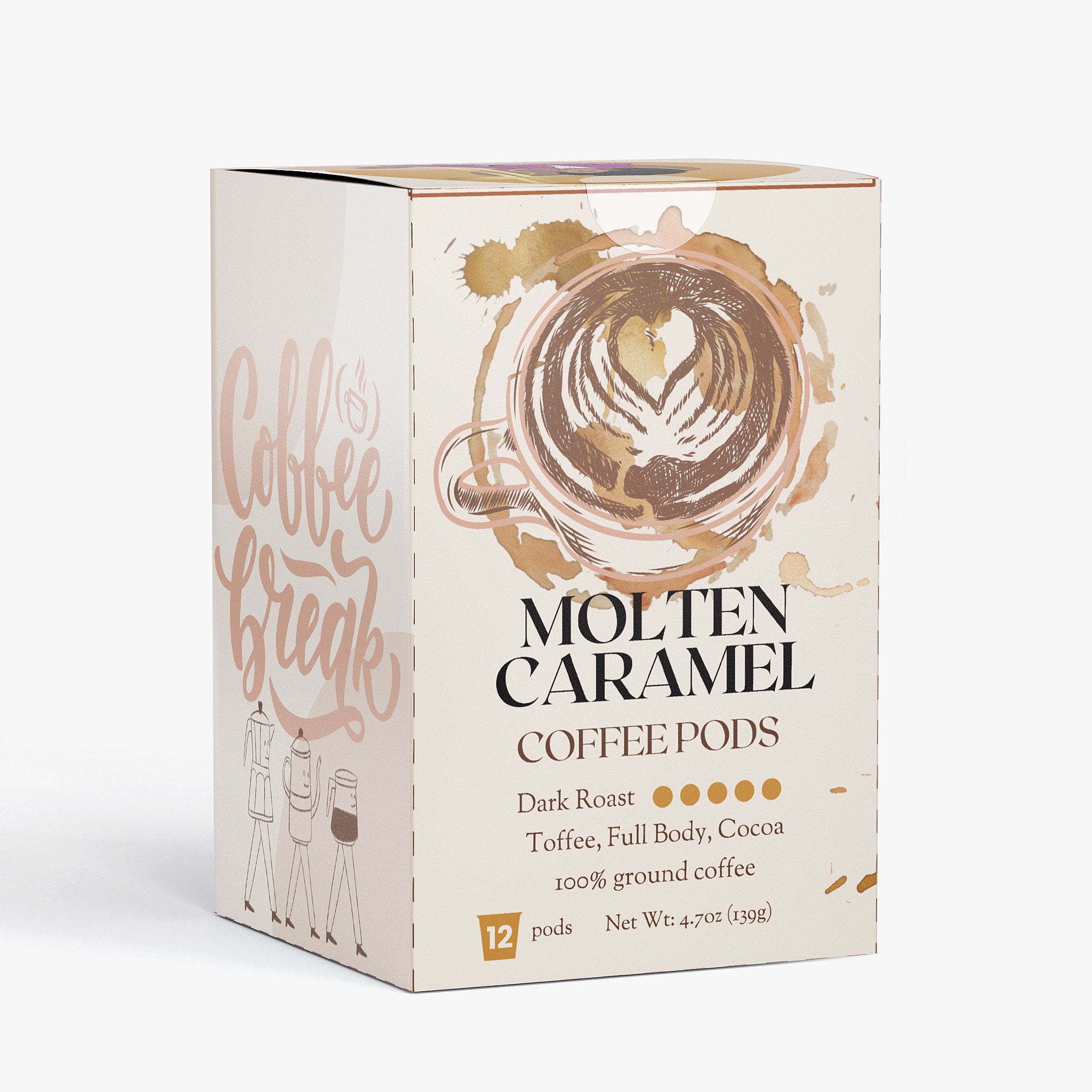 Organic Molten Caramel Coffee Pods (Dark Roast)